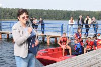 Pokaz specjalistycznej łodzi motorowej WOPR w Wągrowcu