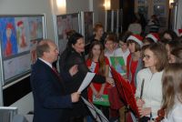 Kolędnicy z Gimnazjum Gminnego w starostwie