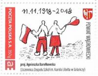 Znaczki pocztowe dla uczczenia 100 - lecia niepodległości