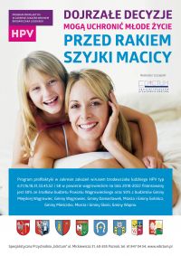 Szczepienia ochronne przeciw wirusowi HPV w Powiecie Wągrowieckim - plakat