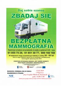 Bezpłatna mammografia - plakat