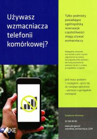 SZKODLIWE WZMACNIACZE GSM – KAMPANIA INFORMACYJNA - plakat