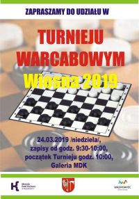 Zapraszamy do udziału w turnieju warcabowym - plakat