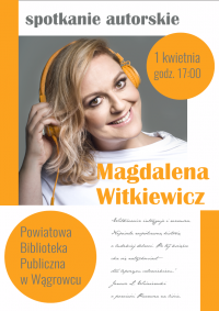 Spotkanie autorskie z Magdaleną Witkiewicz w PBP - plakat