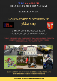 Powiatowy Motopiknik pod patronatem Starosty Wągrowieckiego - plakat