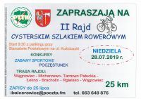 II Rajd Cysterskim Szlakiem Rowerowym - plakat