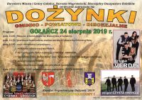 Zapraszamy na Gminno - Powiatowo - Diecezjalne Dożynki Gołańcz 2019 - plakat