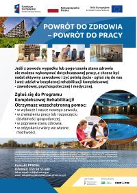 Bezpłatna rehabilitacja kompleksowa - plakat