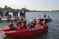 Pokaz specjalistycznej łodzi motorowej WOPR w Wągrowcu