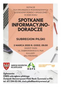 Spotkanie informacyjne dot. otwartego konkursu ofert - plakat