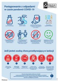 Zasady postępowania z odpadami w czasie epidemii - infografika