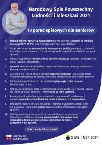 Narodowy Spis Powszechny - pomóż seniorowi spisać się bezpiecznie - infografika