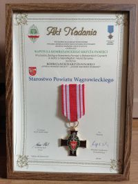 Kombatancki Krzyż Pamięci „Semper memores erimus” dla Starostwa Powiatowego w Wągrowcu