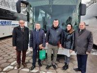 Przekazanie autobusu i darów od Powiatu Wągrowieckiego dla Rejonu Pułynskiego