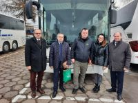 Przekazanie autobusu i darów od Powiatu Wągrowieckiego dla Rejonu Pułynskiego