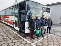 Przekazanie autobusu i darów od Powiatu Wągrowieckiego dla Rejonu Pułynskiego