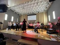 Koncert Noworoczny w PSM, na scenie uczniowie i nauczyciele PSM