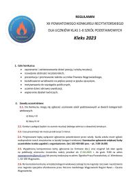 XII Powiatowy Konkurs Recytatorski "KLEKS" - regulamin
