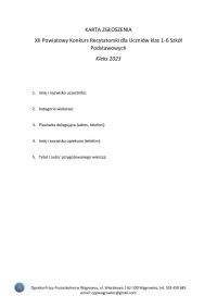 XII Powiatowy Konkurs Recytatorski "KLEKS" - regulamin
