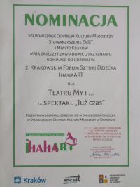 Nominacja dla teatru "My i ..."