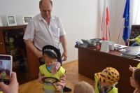 Włodarzy powiatu odwiedziły dzieci z Przedszkola nr 4 w Wągrowcu