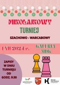Mikołajkowy Turniej Szachowo-Warcabowy - plakat