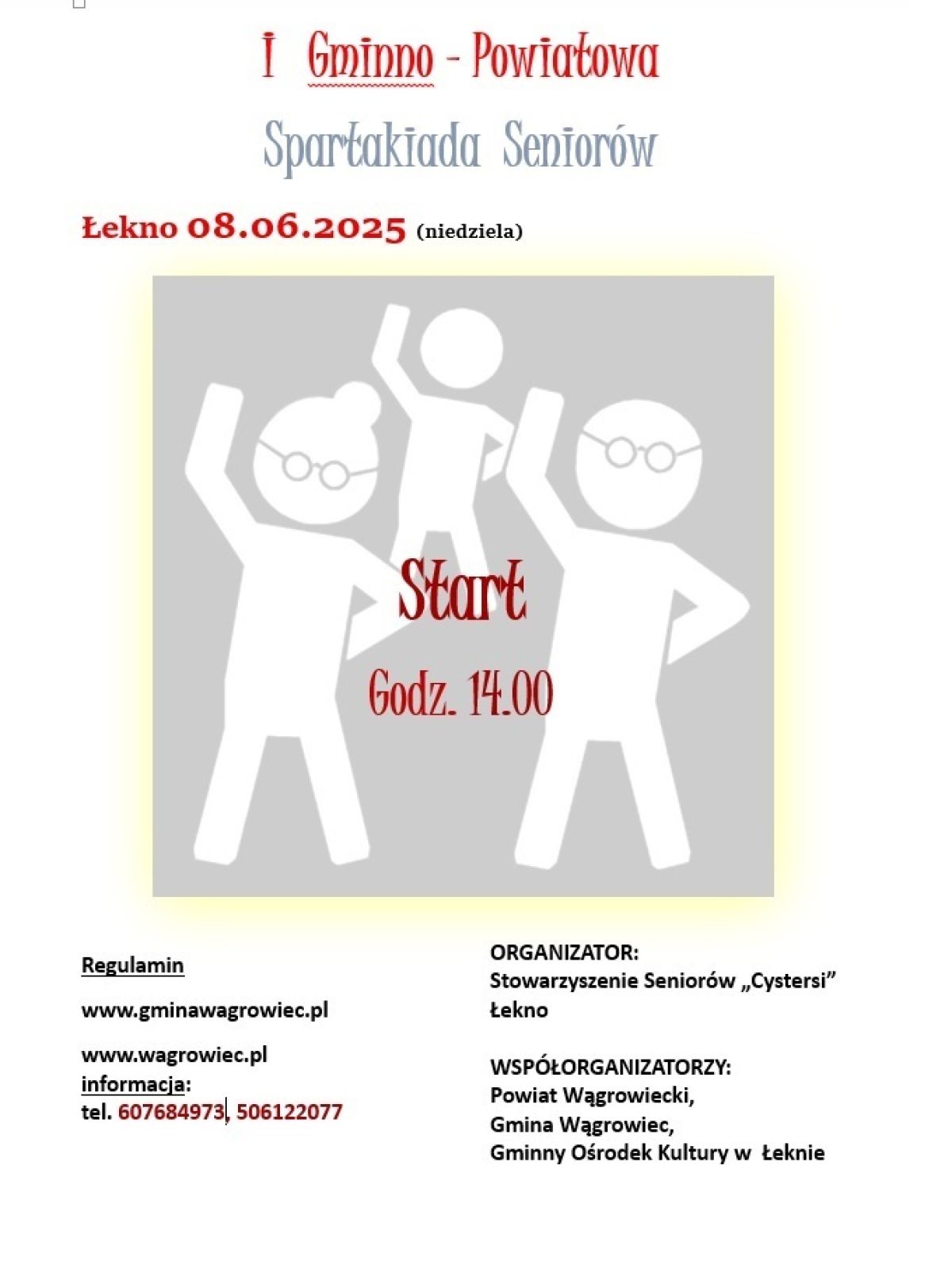 I  Gminno – Powiatowa Spartakiada Seniorów - plakat