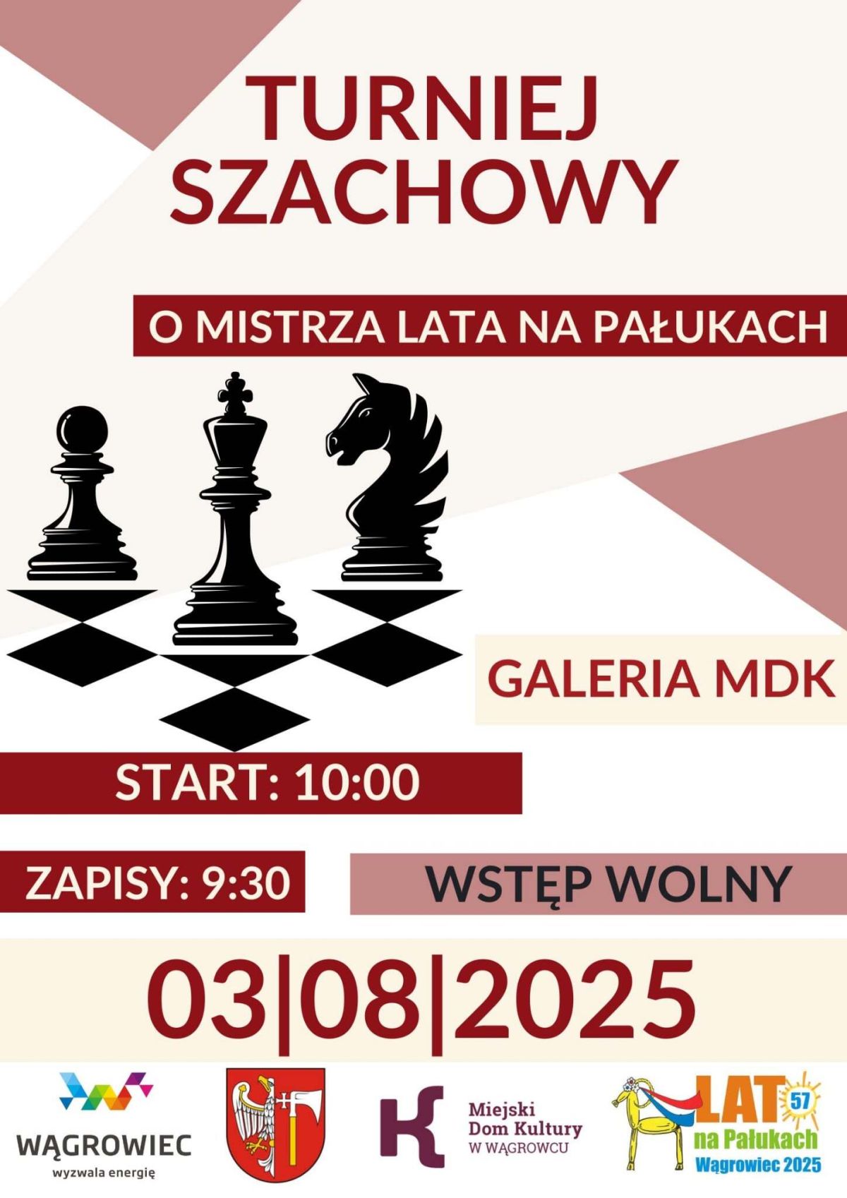 Turnieju szachowy o tytuł Mistrza 57. Lata na Pałukach - plakat