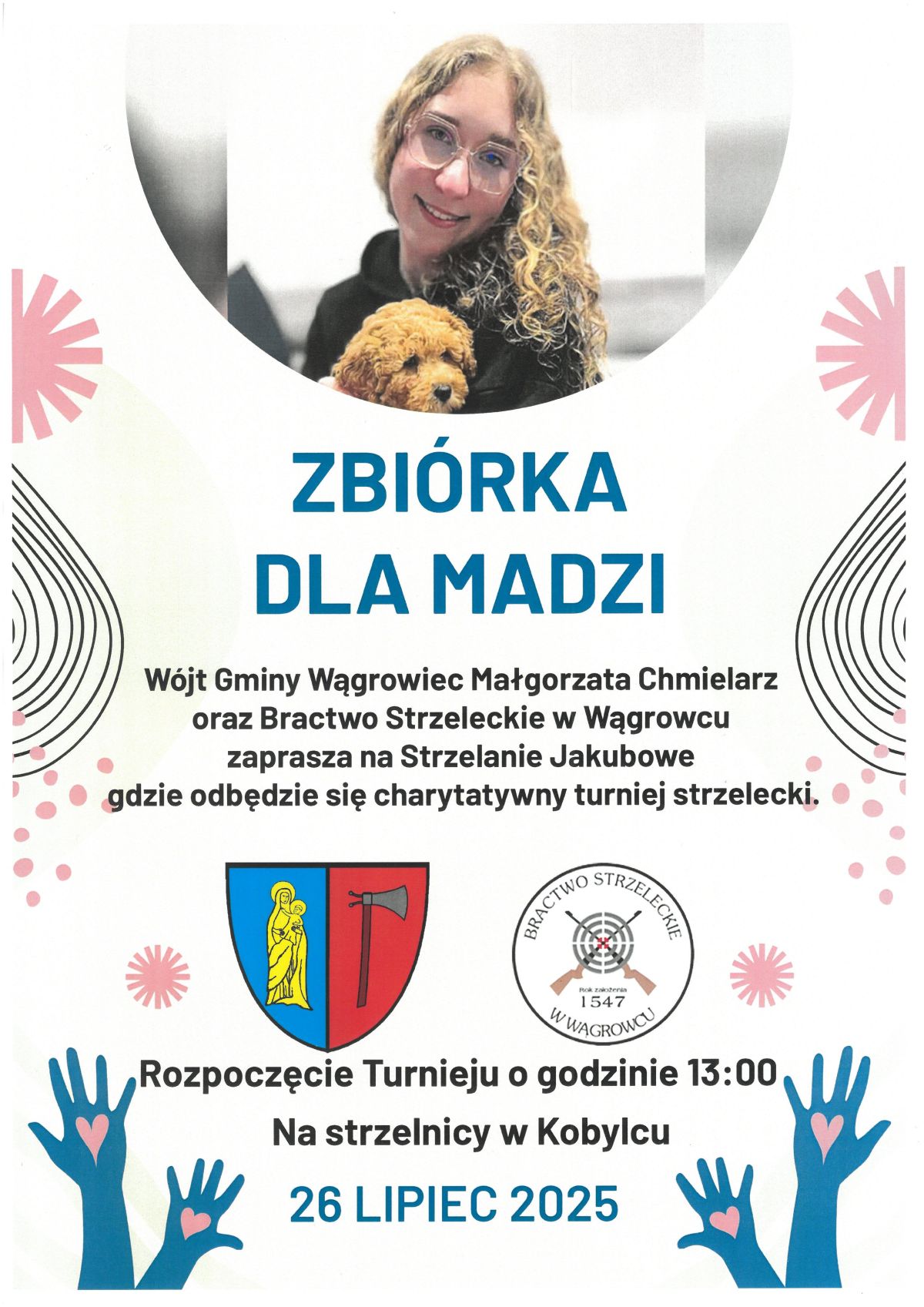 Zbiórka dla Madzi - zapraszamy na Strzelanie Jakubowe i charytatywny turniej strzelecki - plakat