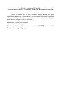 Informacja o zmianie punktu w Skokach.
