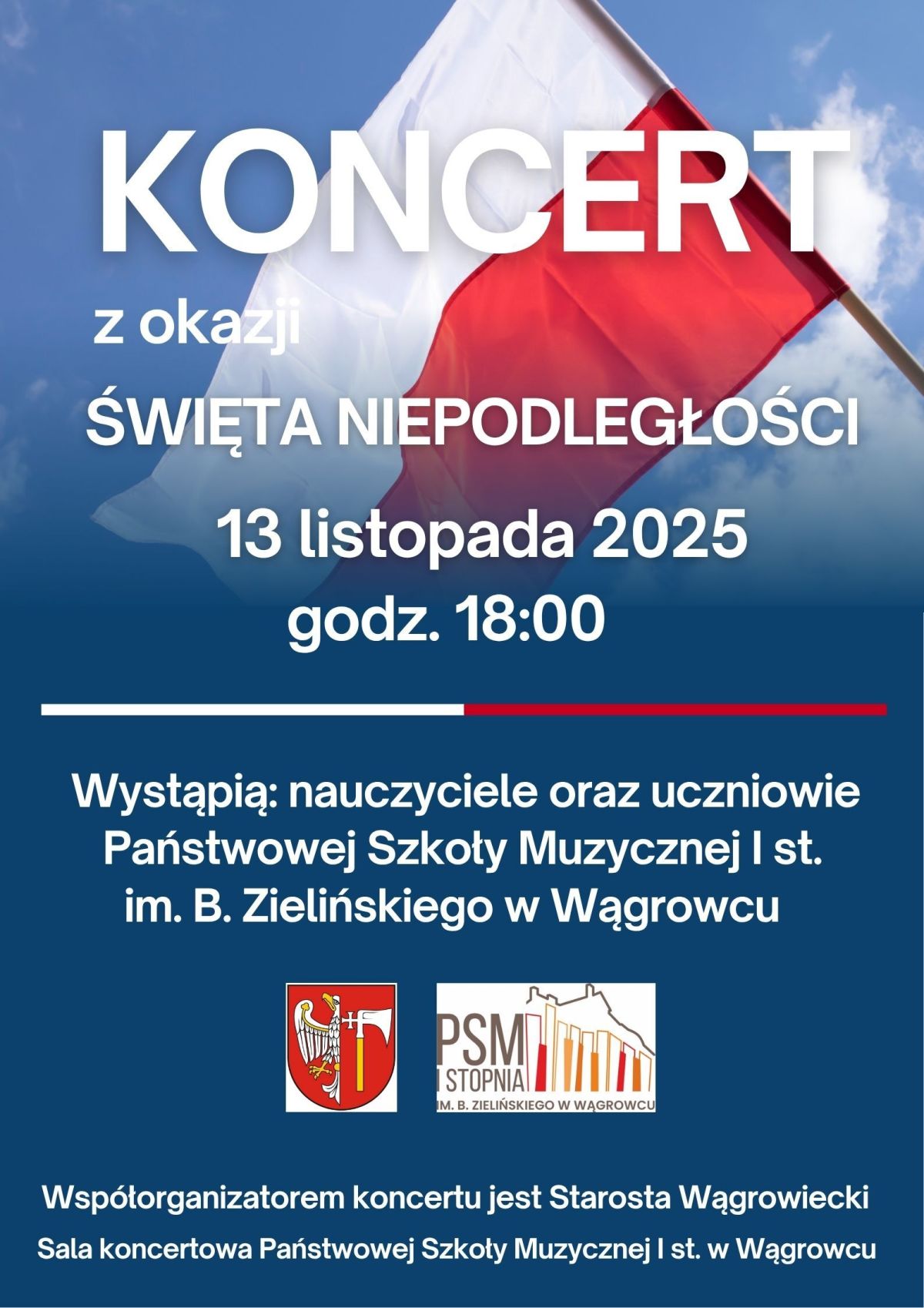 Koncert z okazji Narodowego Święta Niepodległości - plakat