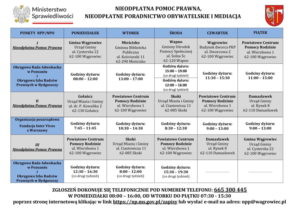 NIEODPŁATNA POMOC PRAWNA 2026