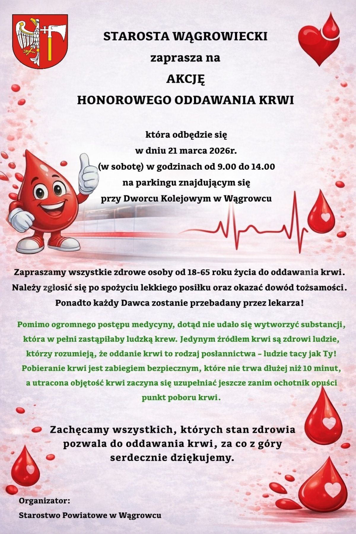 AKCJA HONOROWEGO ODDAWANIA KRWI - PLAKAT