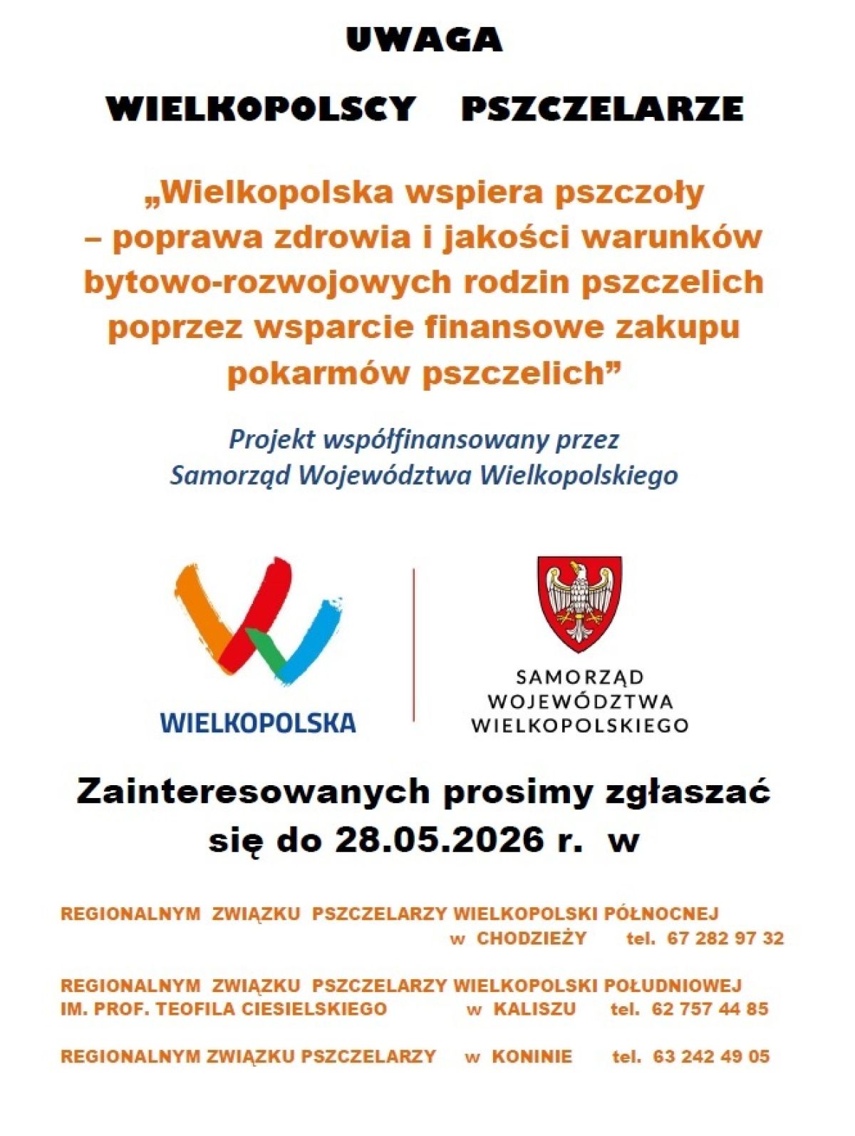 UWAGA WIELKOPOLSCY PSZCZELARZE