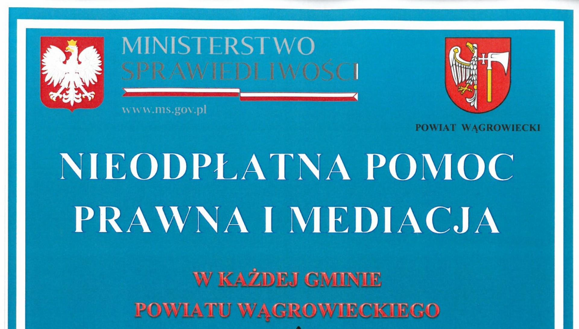 Komunikat o działalności punktów nieodpłatnej pomocy prawnej na terenie powiatu wągrowieckiego