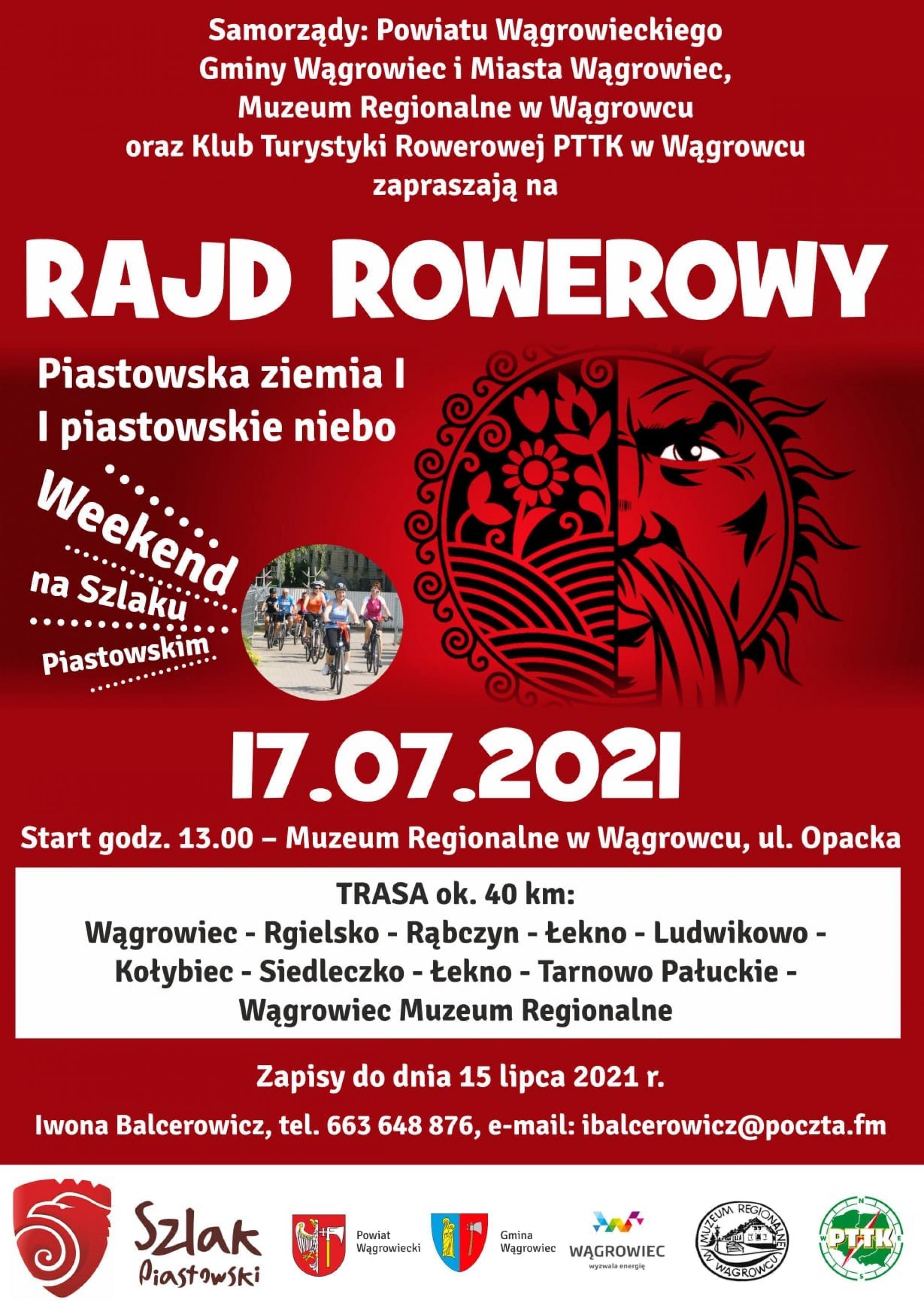 Zapraszamy na rajd rowerowy PIASTOWSKA ZIEMIA / PIASTOWSKIE NIEBO