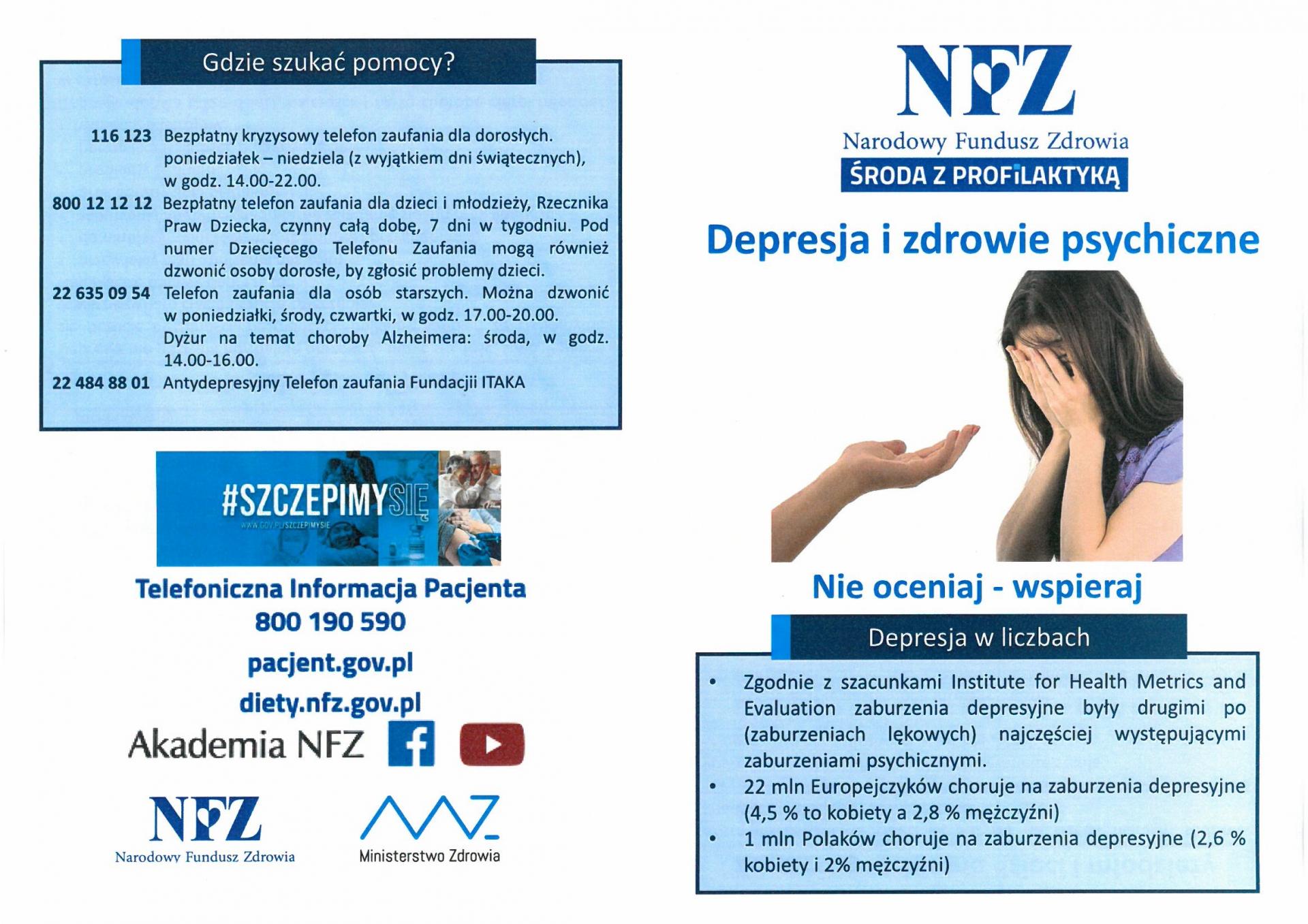 „Środa z profilaktyką” - depresja i zdrowie psychiczne