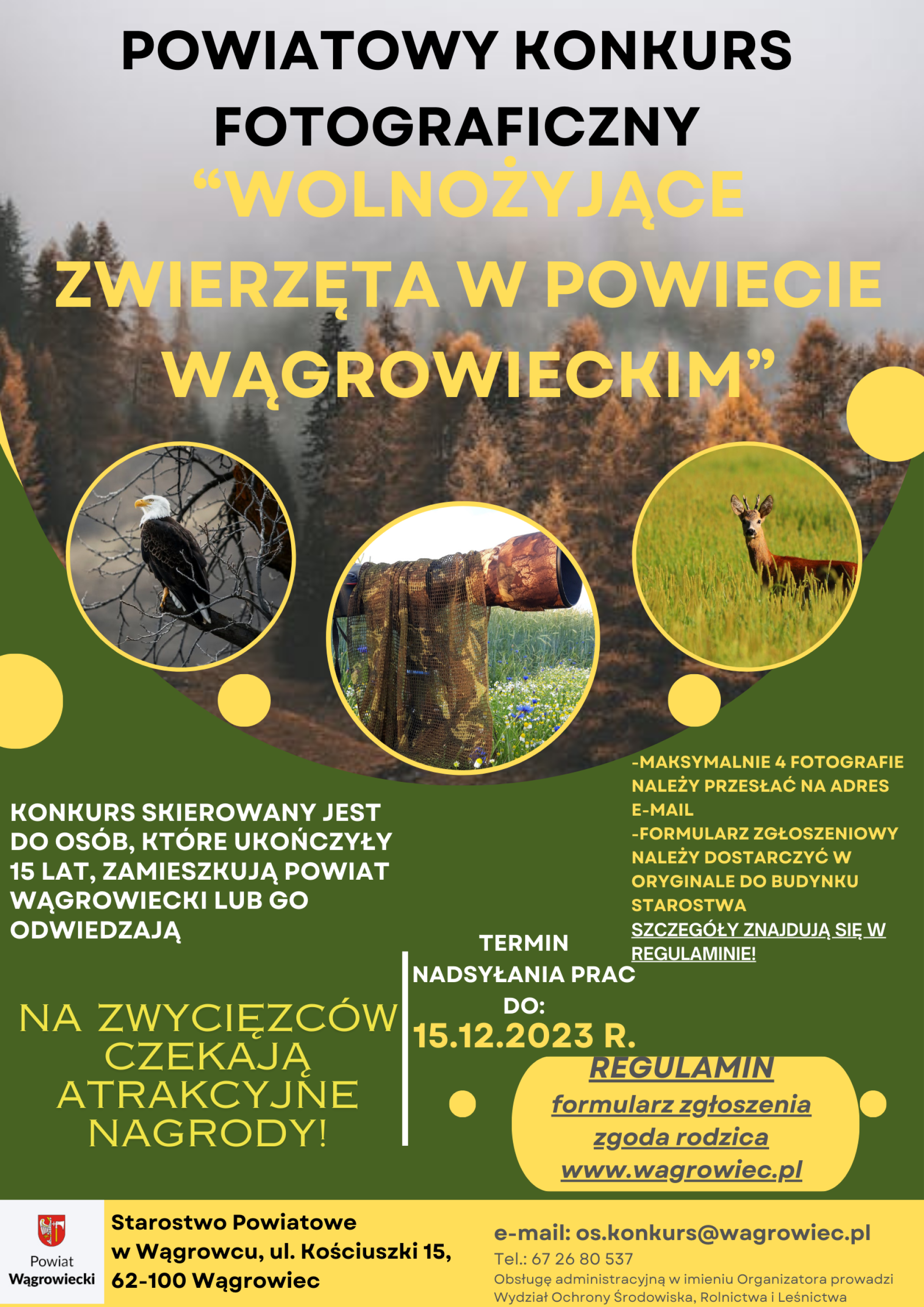 Powiatowy Konkurs Fotograficzny „WOLNOŻYJĄCE ZWIERZĘTA W POWIECIE WĄGROWIECKIM”