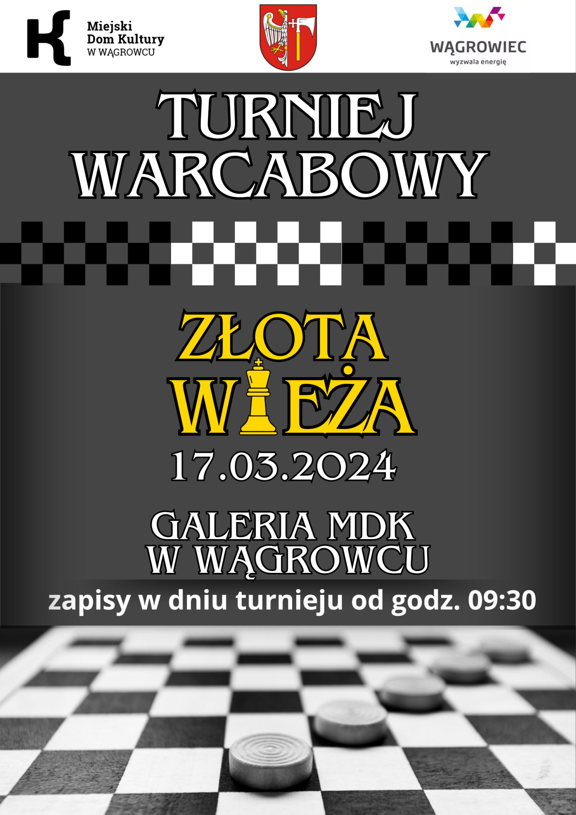 Turniej warcabowy "Złota Wieża" - zapraszamy do udziału