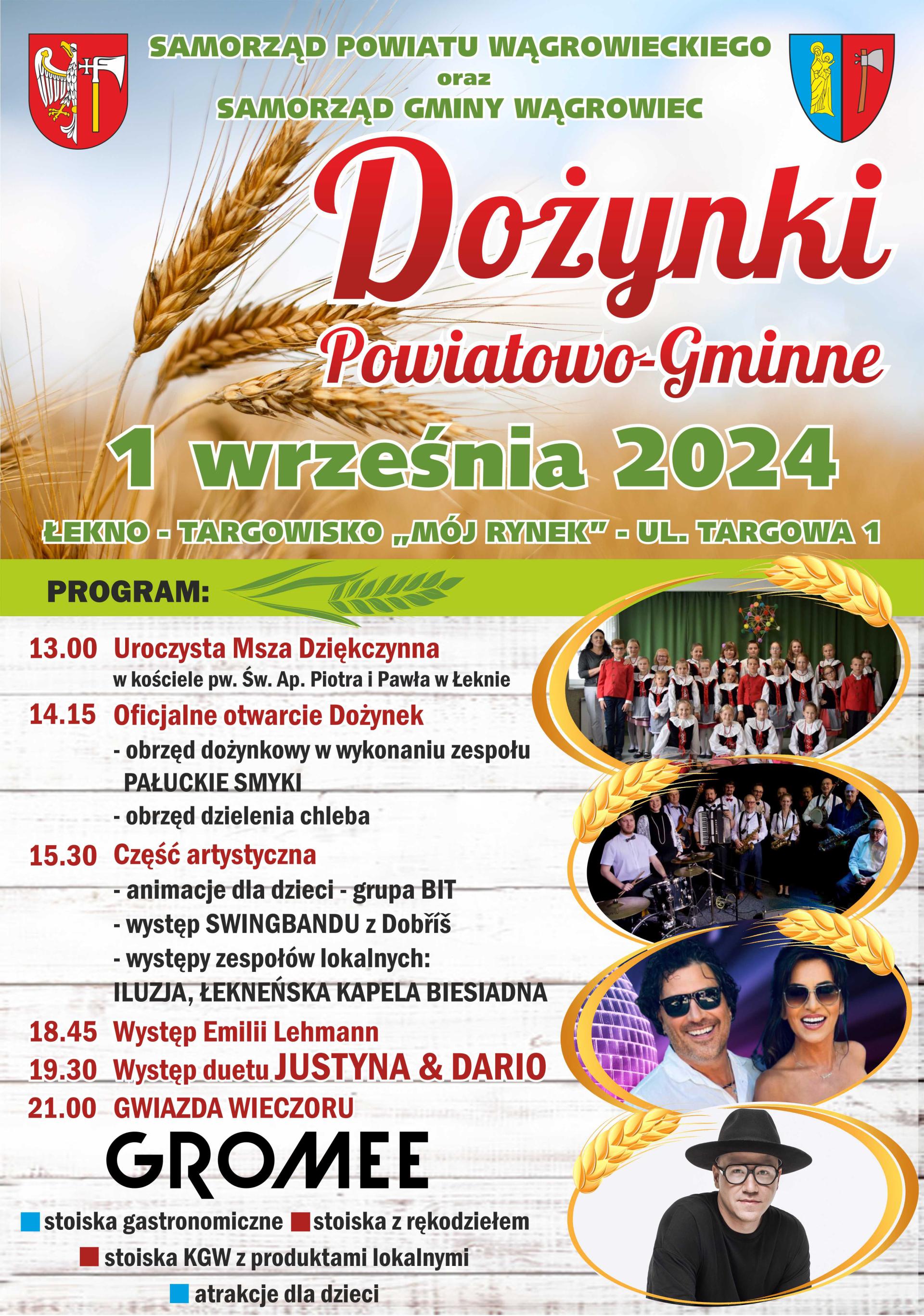 Zapraszamy na Dożynki Powiatowo-Gminne w Łeknie