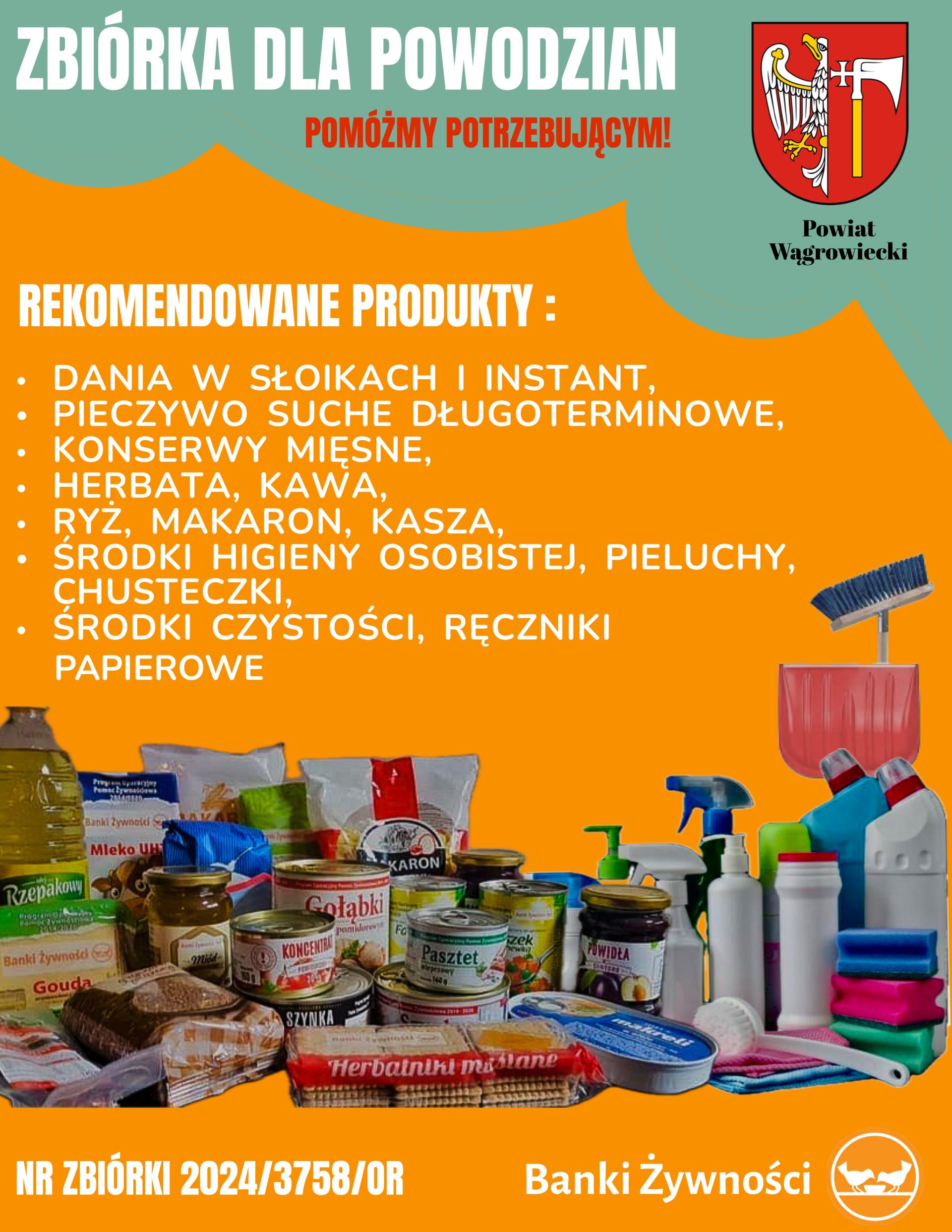ZBIÓRKA ŻYWNOŚCI DLA POWODZIAN