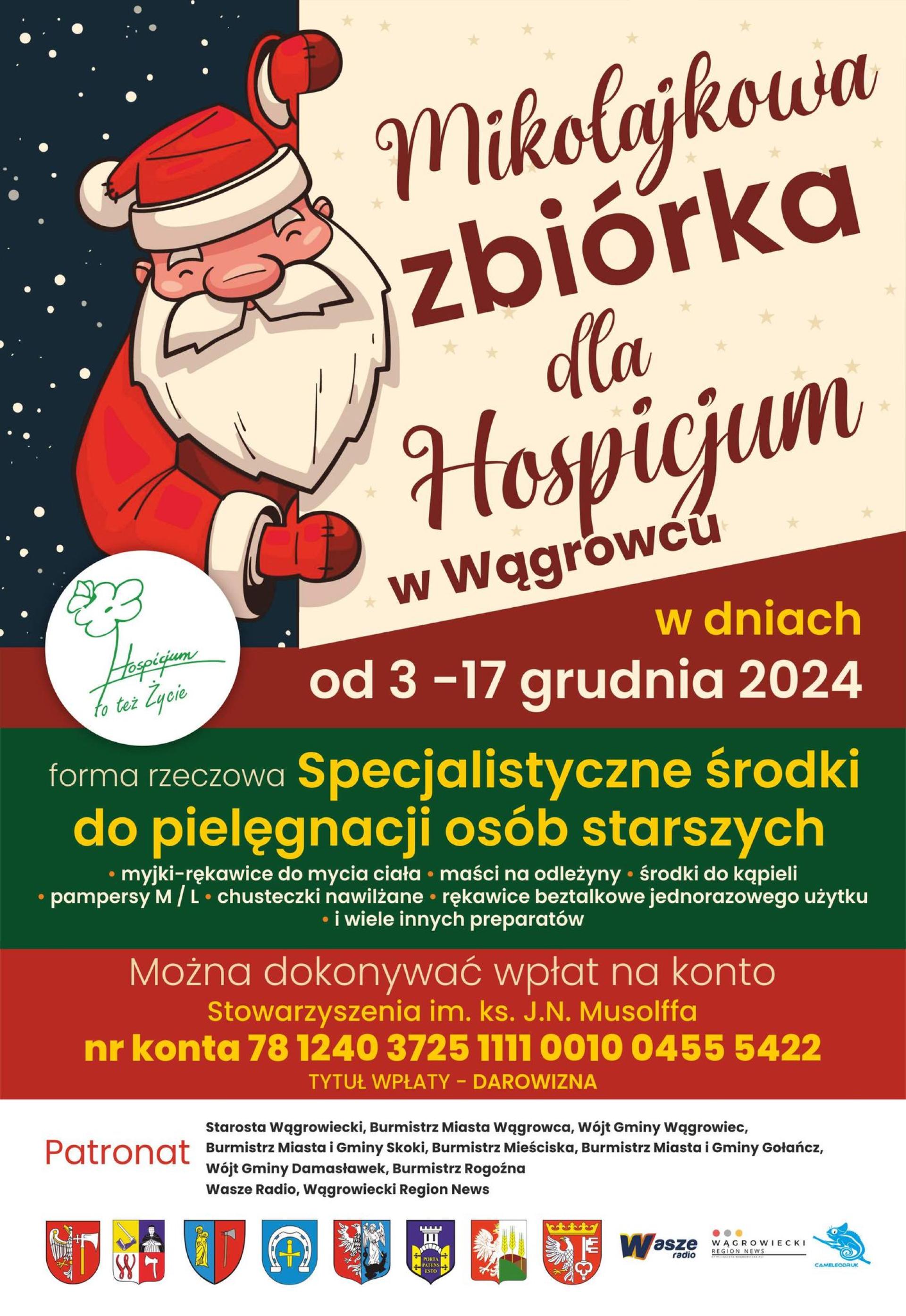 Mikołajkowa zbiórka dla wągrowieckiego Hospicjum