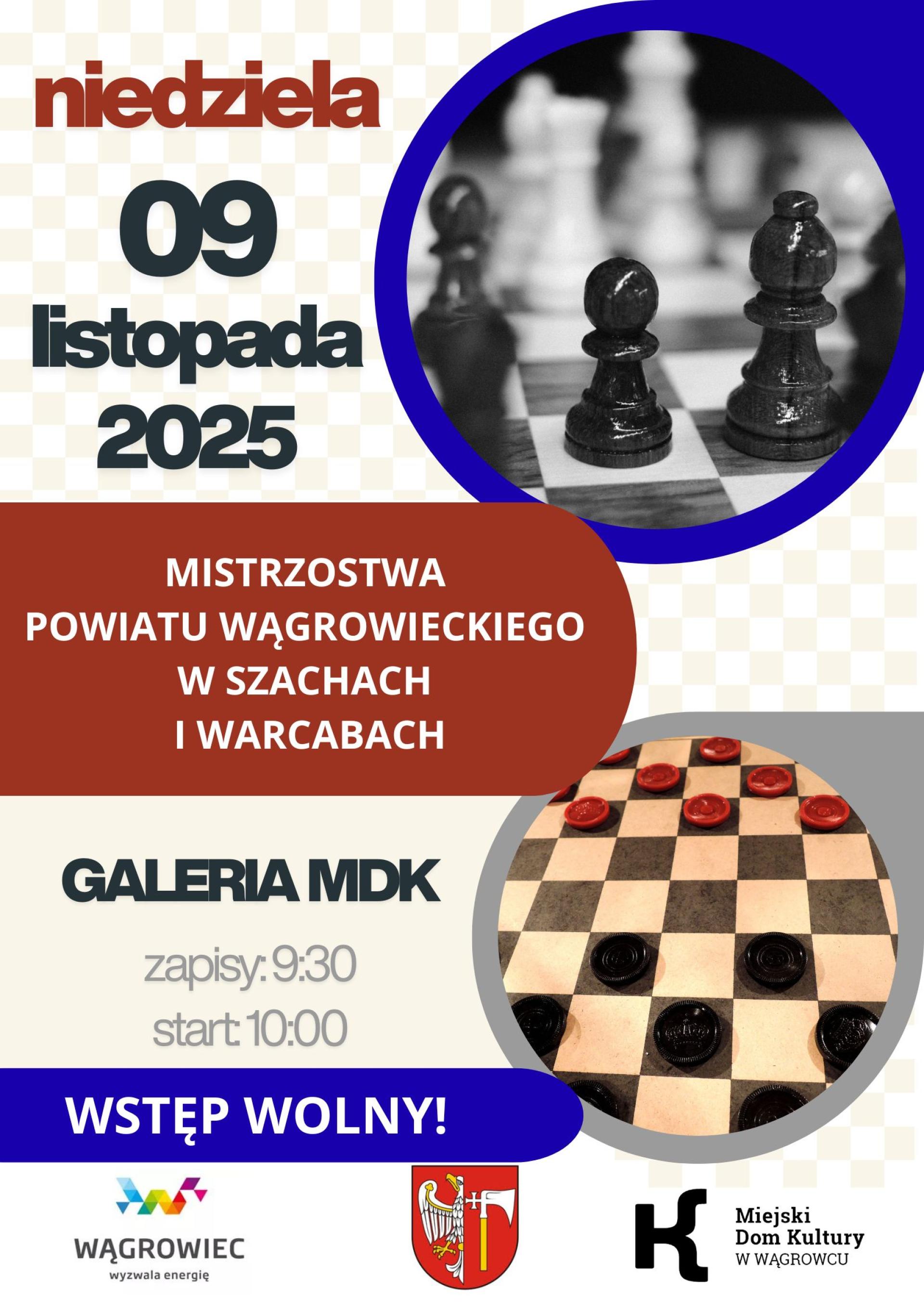 Mistrzostwa Powiatu Wągrowieckiego w szachach i warcabach - zapraszamy!