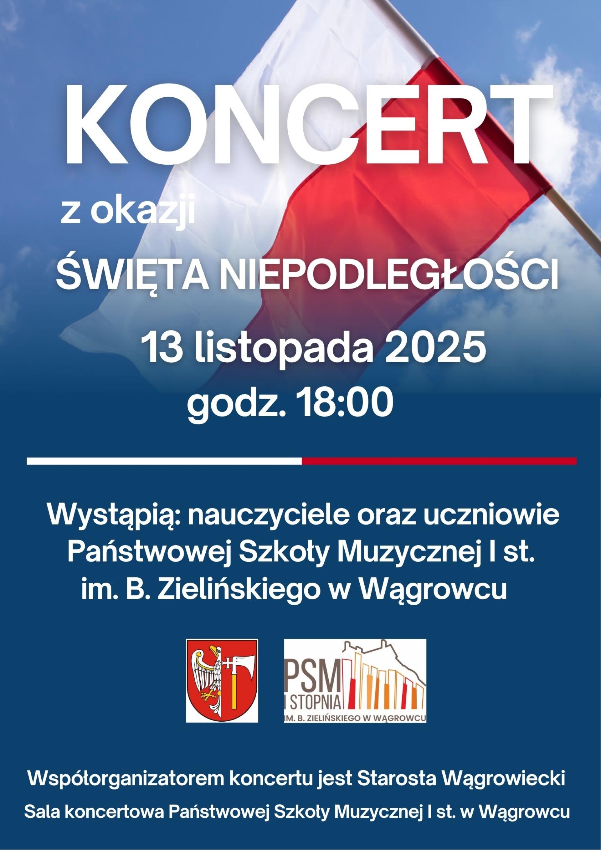 Zapraszamy do PSM na koncert z okazji Narodowego Święta Niepodległości