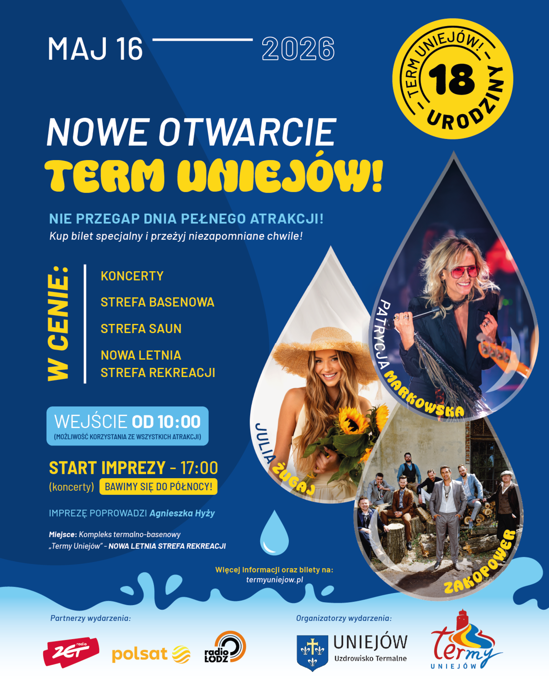 Termy Uniejów świętują 18. urodziny!  NOWE OTWARCIE TERM UNIEJÓW JUŻ 16 MAJA 2026