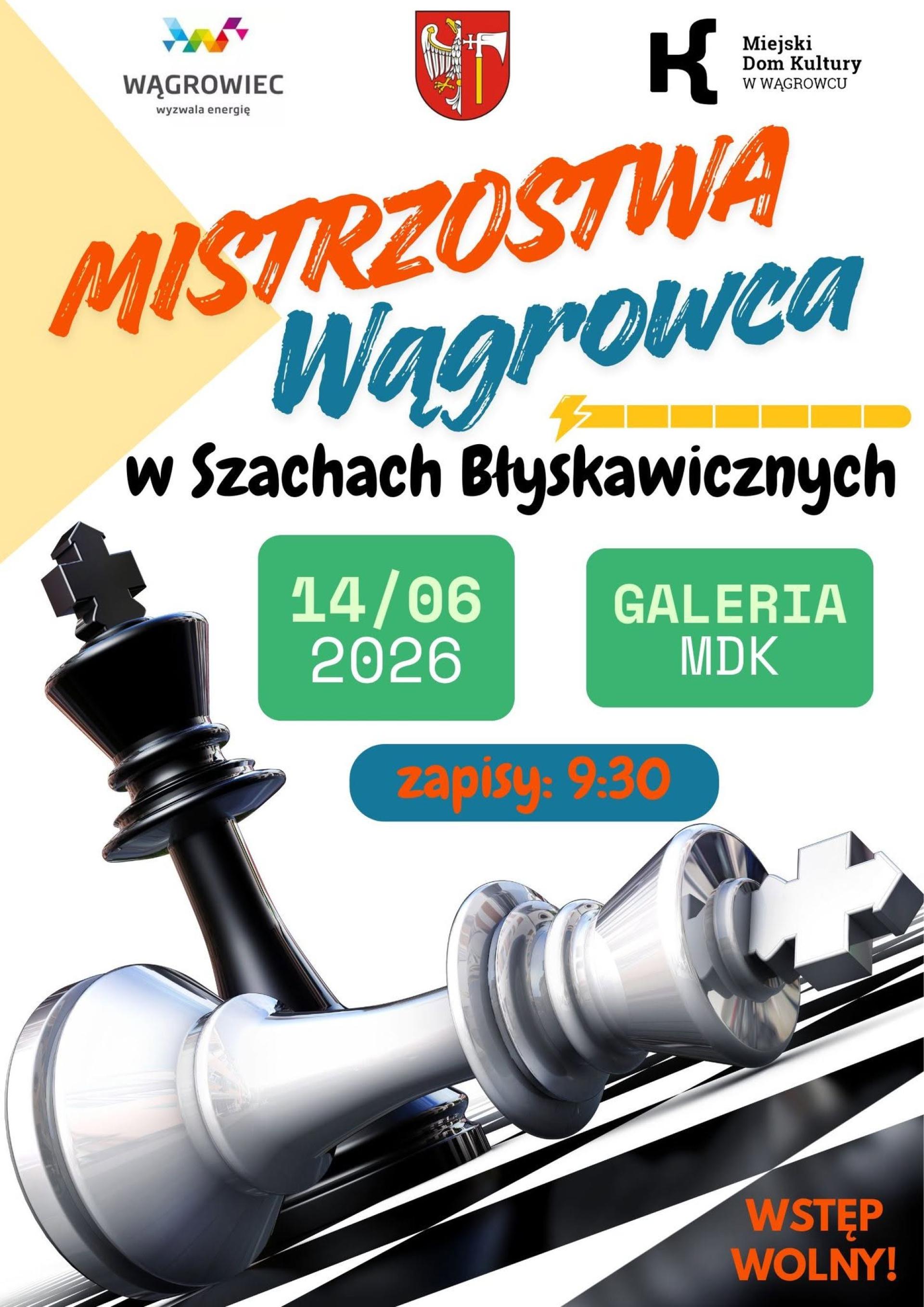 Zapraszamy na Mistrzostwa Wągrowca w Szachach Błyskawicznych